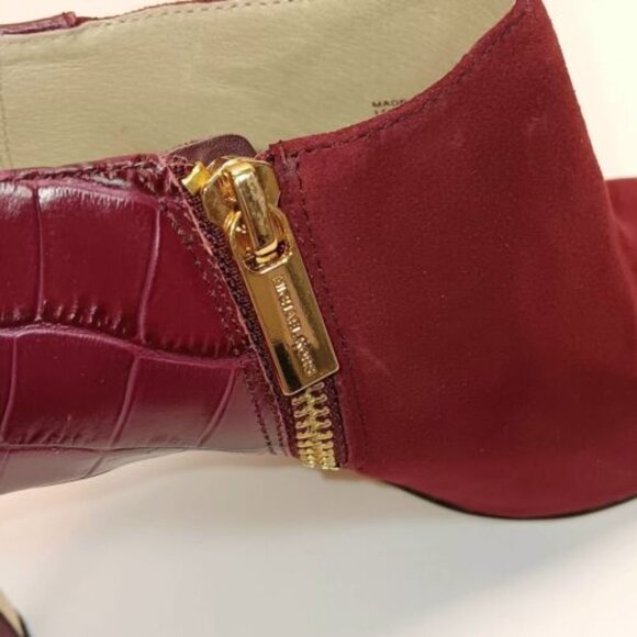 Michael Kors Merlot Sammy Bootie Size 7M Suede Leather High Heel Side Zip NEW - Picture 8 of 15